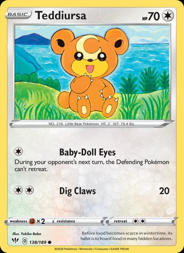 Teddiursa card in English