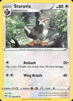 Staravia card in English