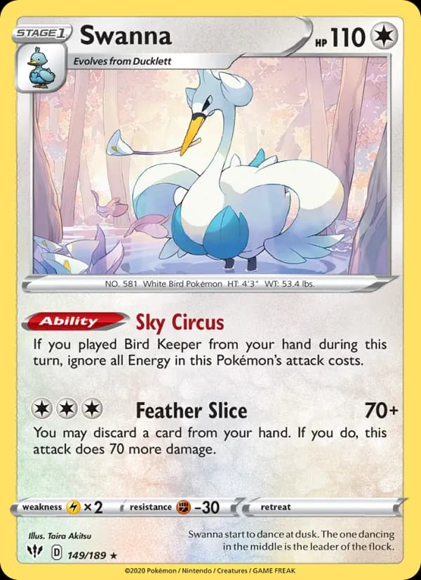 Swanna card in English