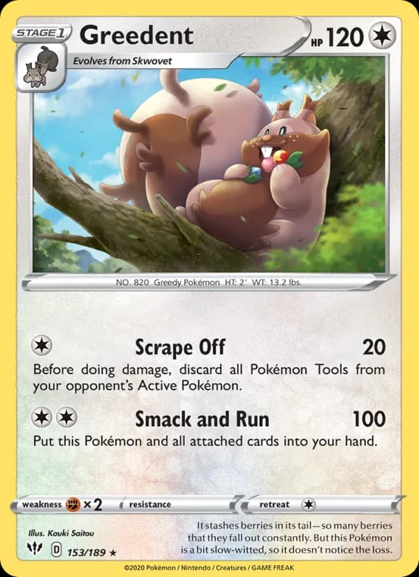Greedent card in English