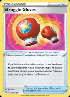 Struggle Gloves card in English