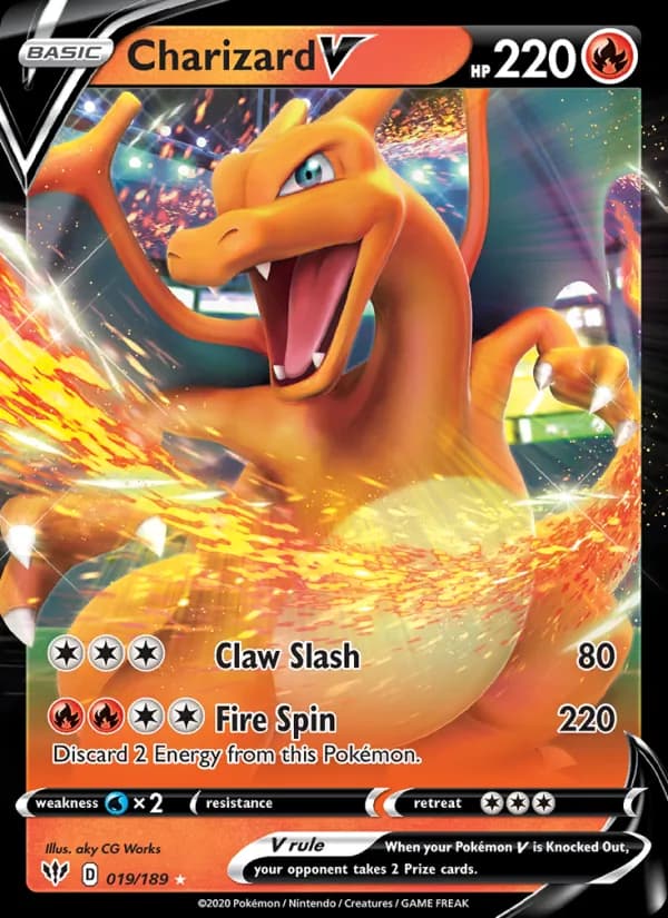 Charizard V card in English