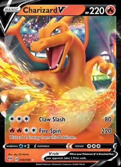 Charizard V card in English