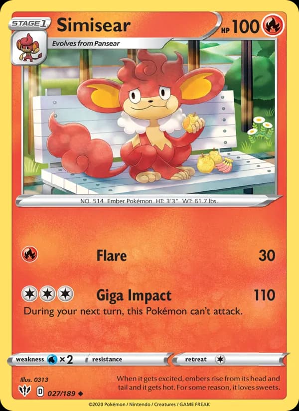 Simisear card in English