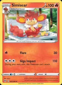 Simisear card in English
