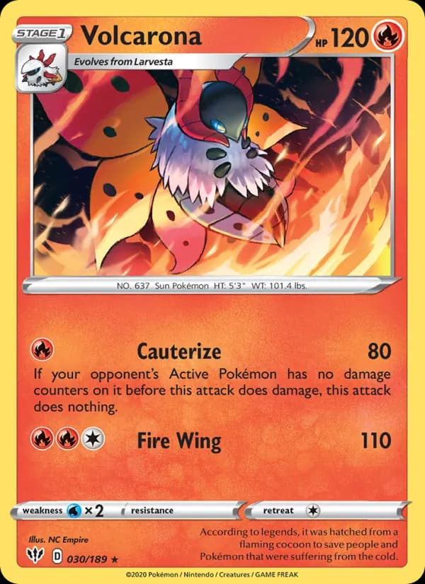 Volcarona card in English