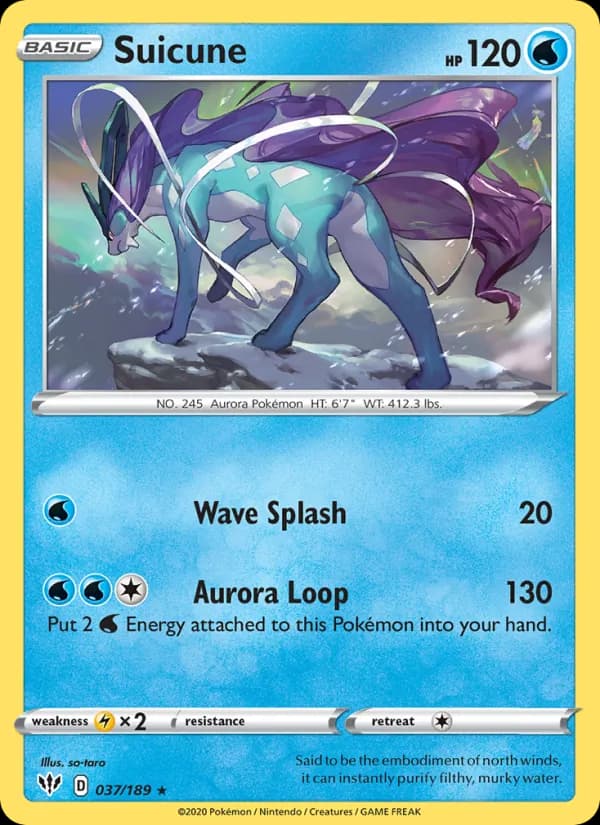 Suicune card in English