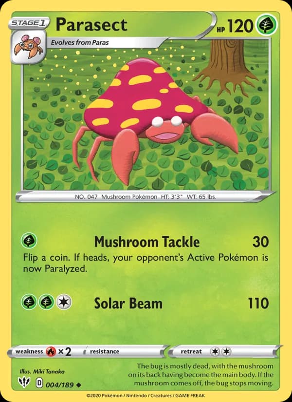 Parasect card in English