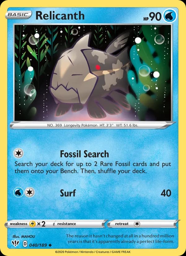 Relicanth card in English