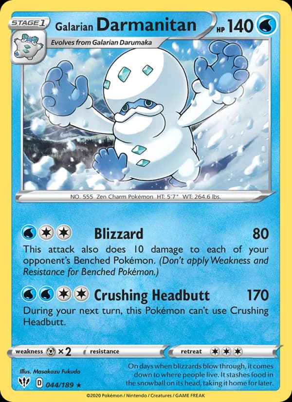 Galarian Darmanitan card in English