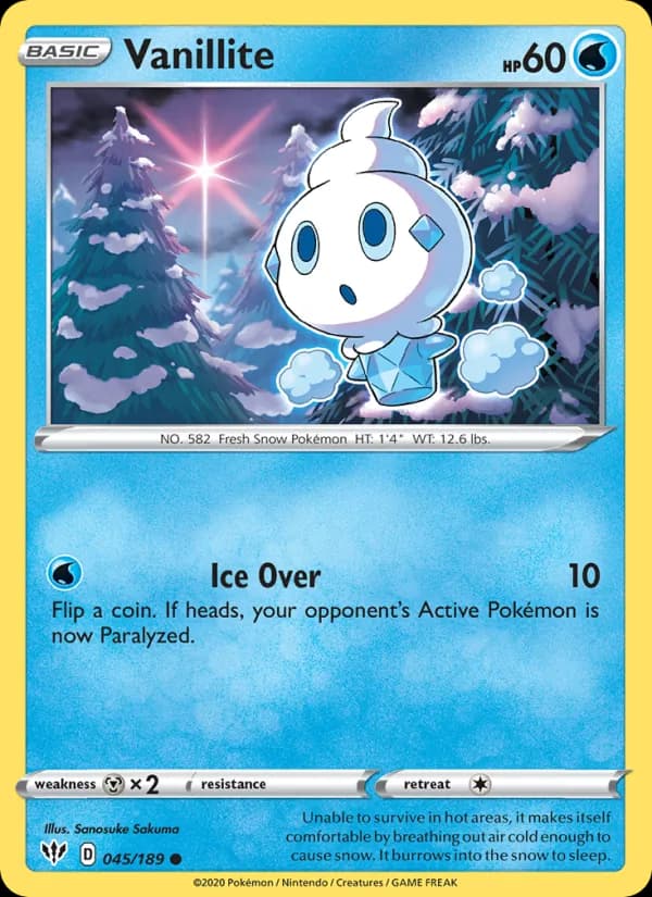 Vanillite card in English