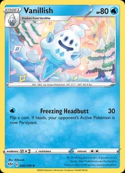 Vanillish card in English