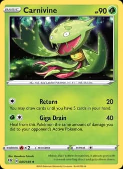Carnivine card in English