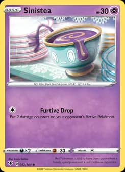 Sinistea card in English