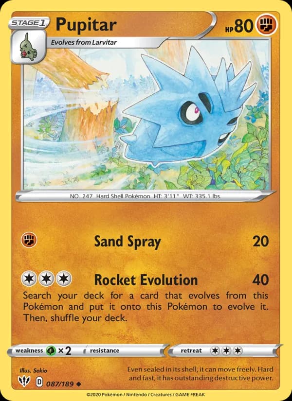 Pupitar card in English