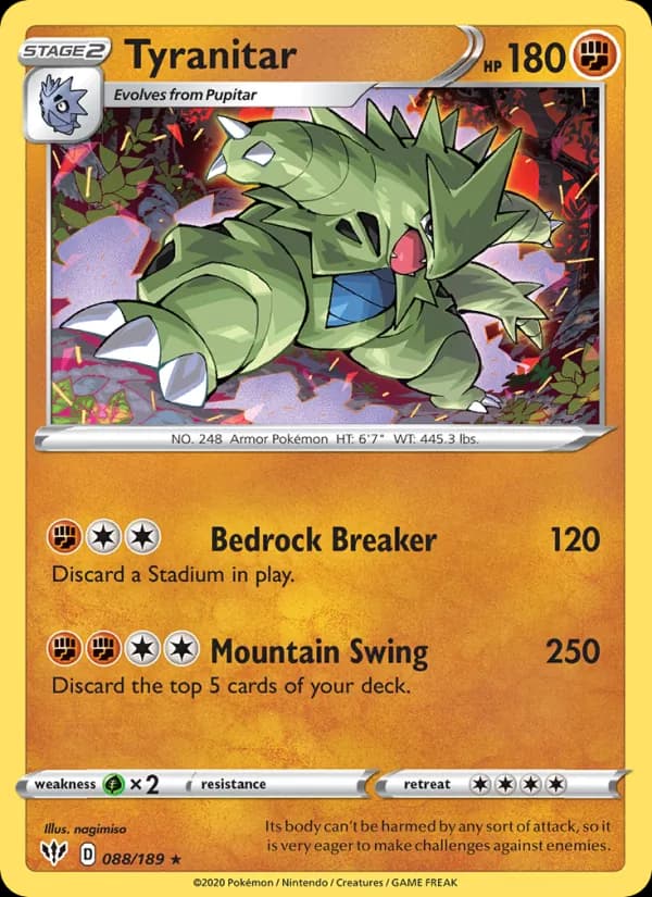 Tyranitar card in English
