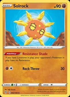 Solrock card in English