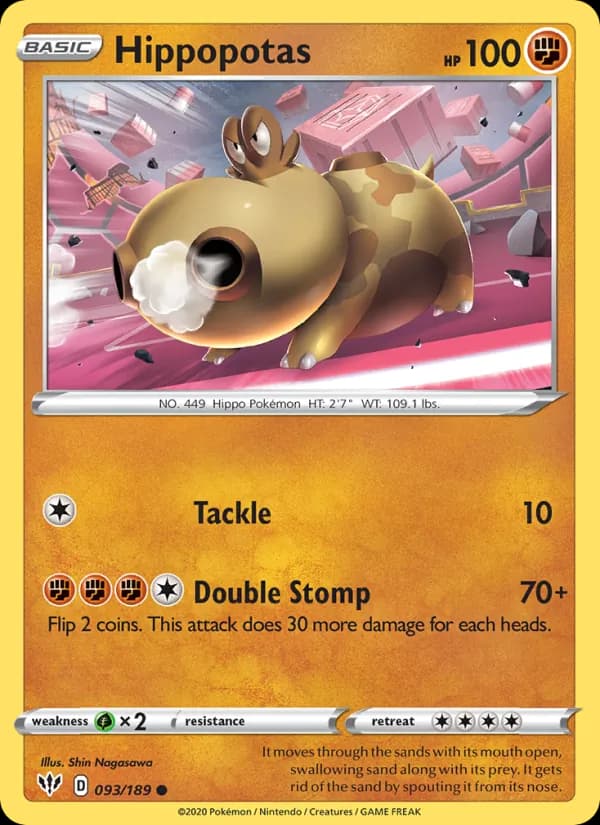 Hippopotas card in English