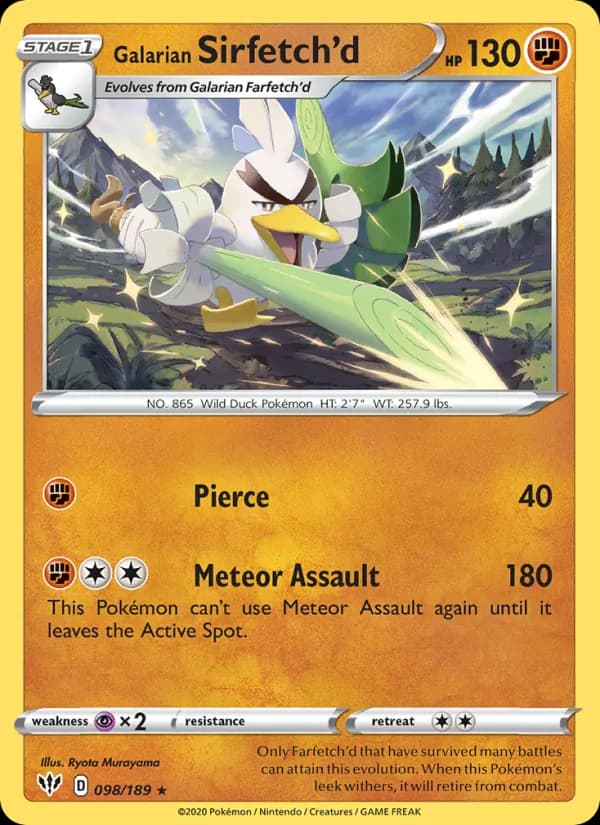 Galarian Sirfetch'd card in English