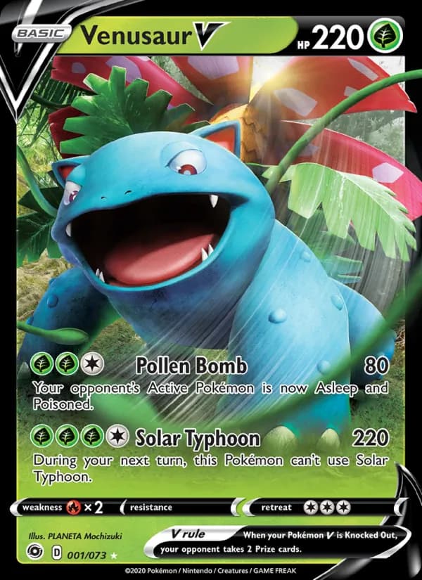 Venusaur V card in English