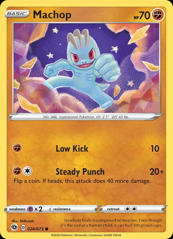 Machop card in English