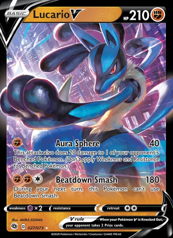 Lucario V card in English
