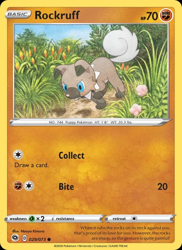Rockruff card in English