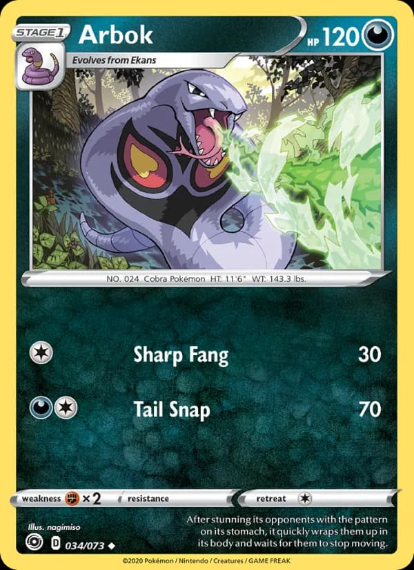Arbok card in English