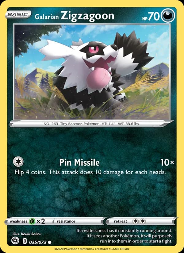 Galarian Zigzagoon card in English