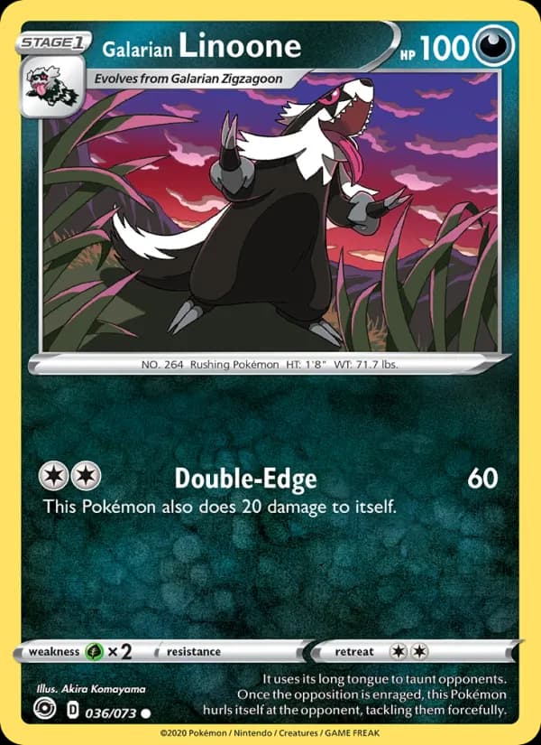 Galarian Linoone card in English