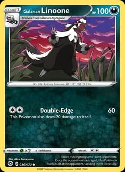 Galarian Linoone card in English