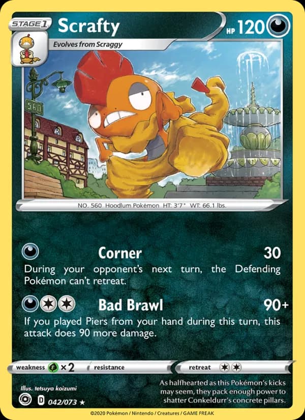 Scrafty card in English