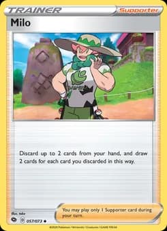 Milo card in English