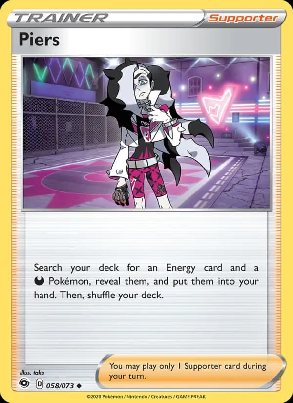 Piers card in English