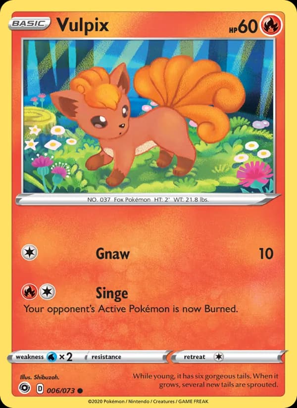 Vulpix card in English