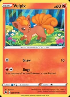 Vulpix card in English