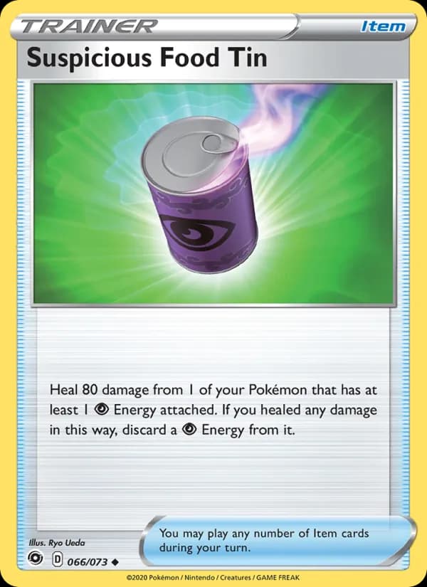 Suspicious Food Tin card in English