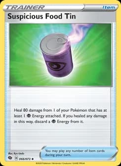 Suspicious Food Tin card in English
