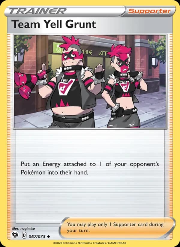 Team Yell Grunt card in English