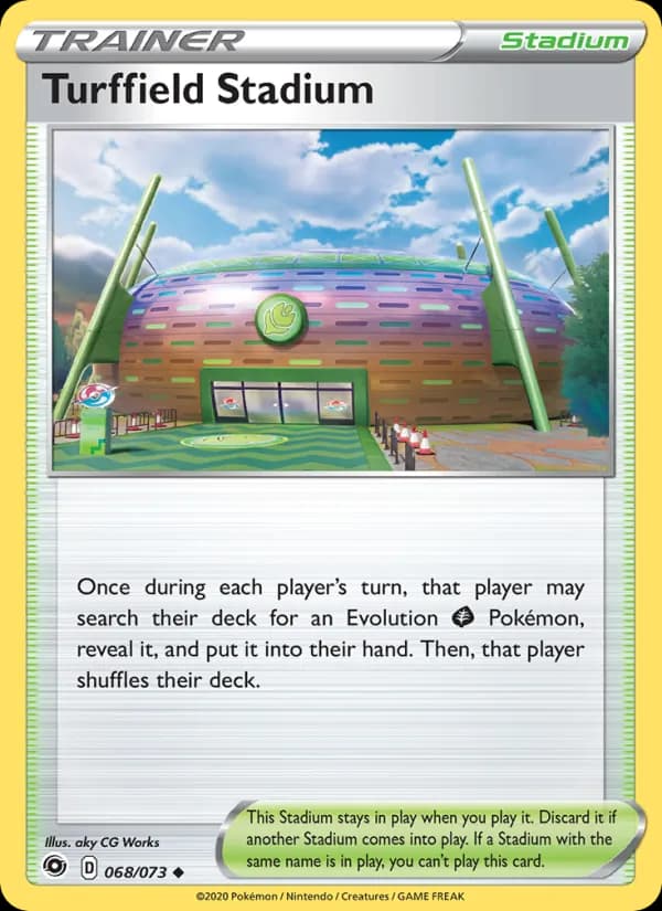 Turffield Stadium card in English