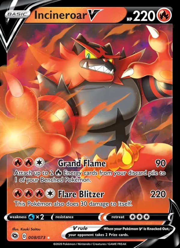 Incineroar V card in English
