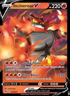 Incineroar V card in English