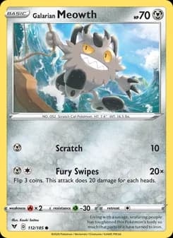Galarian Meowth card in English