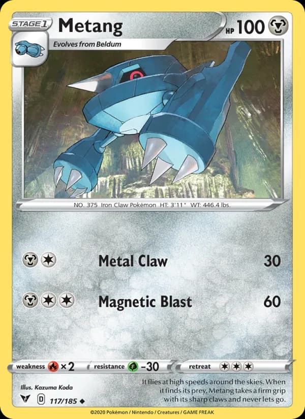 Metang card in English