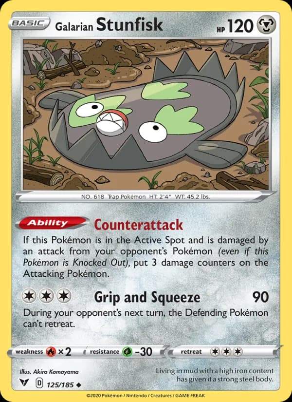 Galarian Stunfisk card in English