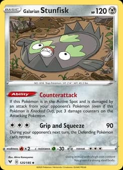 Galarian Stunfisk card in English