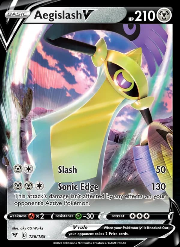 Aegislash V card in English