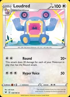 Loudred card in English
