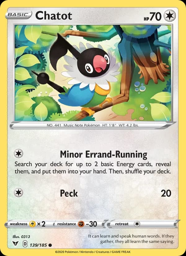 Chatot card in English