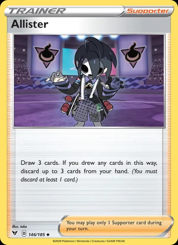 Allister card in English